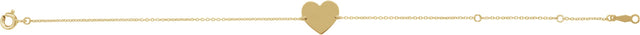 14K Gold Engravable Heart Bracelet - Yellow Gold - view 2