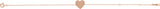 14K Gold Engravable Heart Bracelet - Rose Gold - view 2