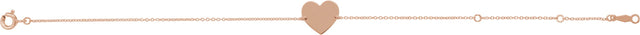 14K Gold Engravable Heart Bracelet - Rose Gold - view 2
