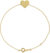 14K Gold Engravable Heart Bracelet - Yellow Gold