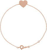 14K Gold Engravable Heart Bracelet - Rose Gold