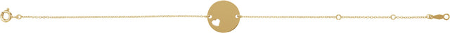 14K Gold Engravable Pierced Heart Disc Bracelet - Yellow Gold - view 2