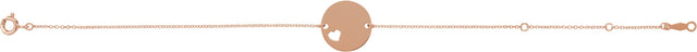 14K Gold Engravable Pierced Heart Disc Bracelet - Rose Gold - view 2