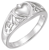 14K Gold Heart Ring No. 2 - White Gold