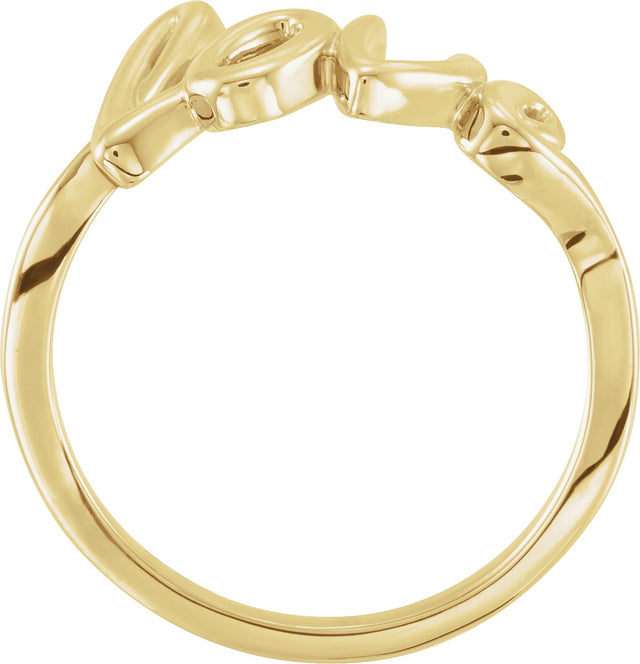 14K Gold Love Ring - Yellow Gold - view 2