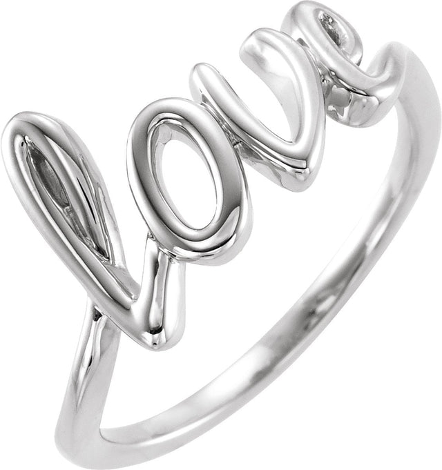 14K Gold Love Ring - White Gold