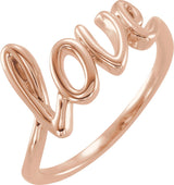 14K Gold Love Ring - Rose Gold