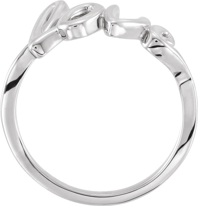 14K Gold Love Ring - White Gold - view 2
