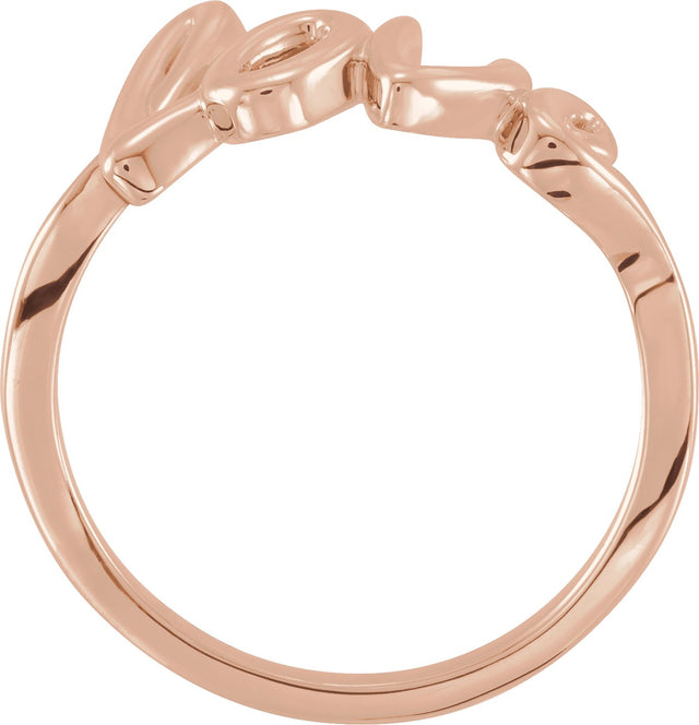 14K Gold Love Ring - Rose Gold - view 2