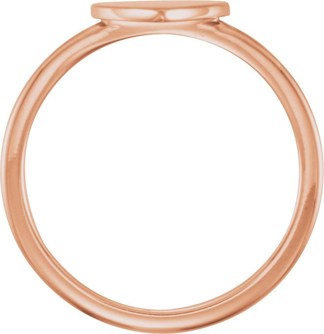 14K Gold Be Posh Engravable Heart Signet Ring - Rose Gold - view 2