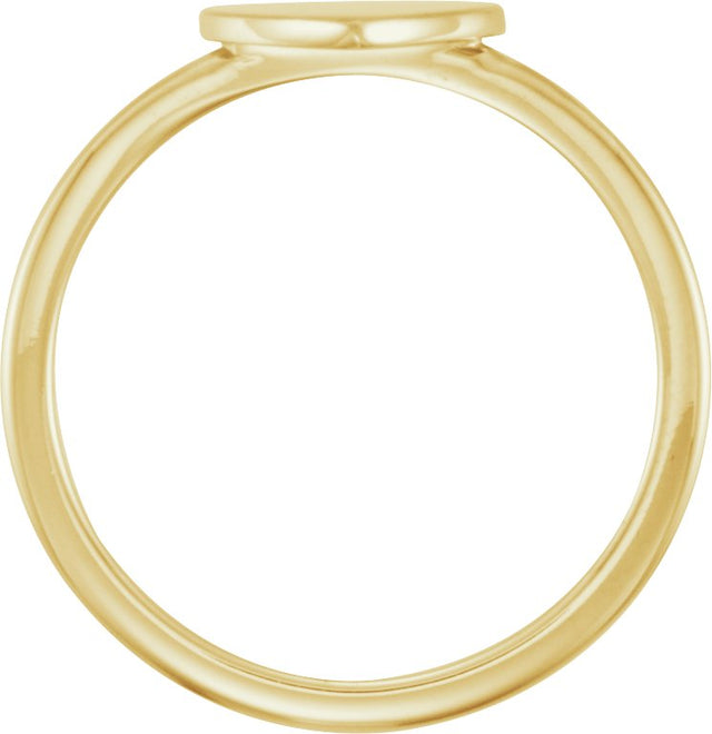14K Gold Be Posh Engravable Heart Signet Ring - Yellow Gold - view 2