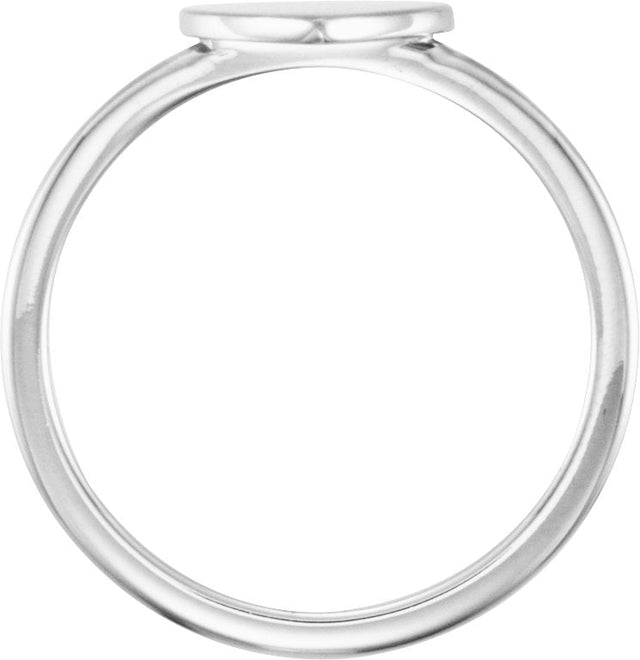 14K Gold Be Posh Engravable Heart Signet Ring - White Gold - view 2