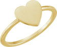 14K Gold Be Posh Engravable Heart Signet Ring - Yellow Gold