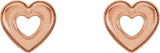 14K Gold Heart Earrings – 8.5x8mm - Rose Gold - view 2