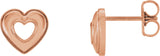 14K Gold Heart Earrings – 8.5x8mm - Rose Gold
