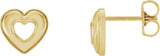 14K Gold Heart Earrings – 8.5x8mm - Yellow Gold