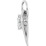 14K Gold Square Natural Diamond Heart Pendant - view 6