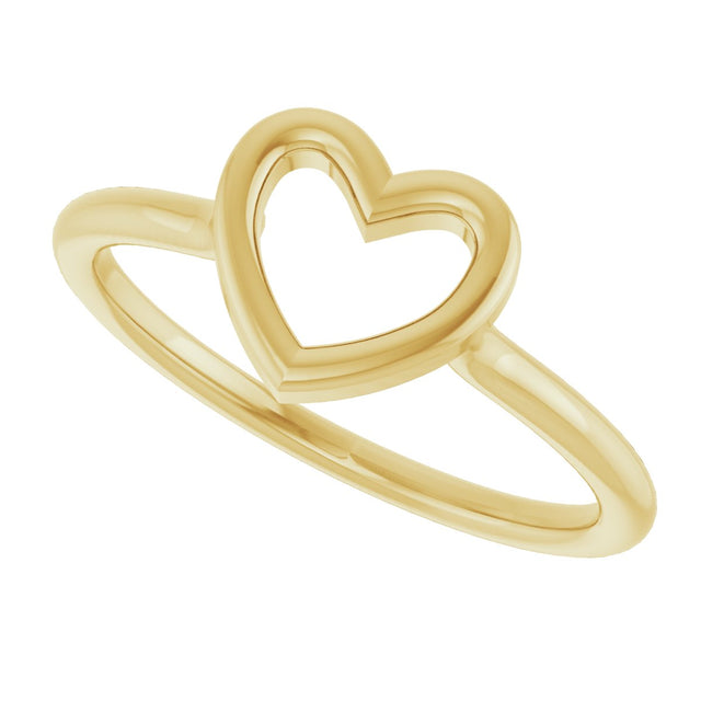14K Gold Heart Ring VIII - Yellow Gold - view 5