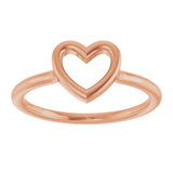 14K Gold Heart Ring VIII - Rose Gold - view 3