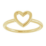 14K Gold Heart Ring VIII - Yellow Gold - view 3