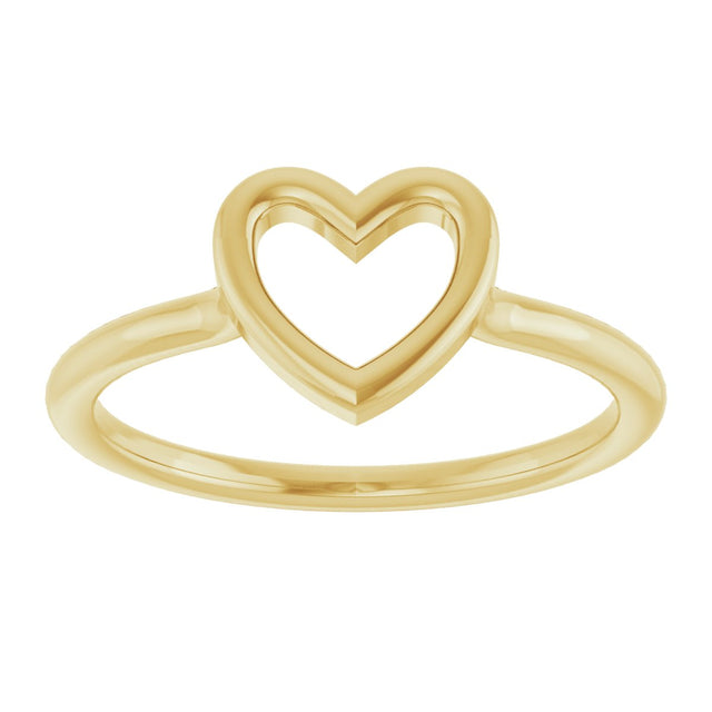 14K Gold Heart Ring VIII - Yellow Gold - view 3