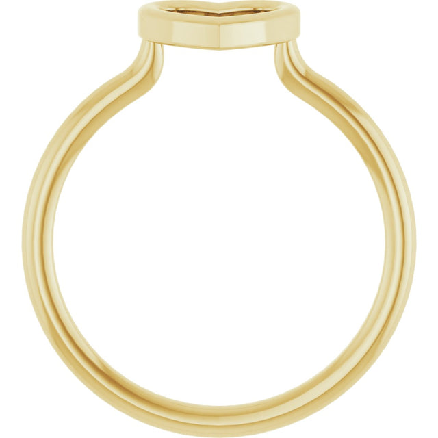 14K Gold Heart Ring VIII - Yellow Gold - view 2