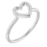 14K Gold Heart Ring VIII - White Gold