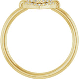 14K Gold Round Natural Diamond Heart Ring – 1mm Stones - Yellow Gold - view 7