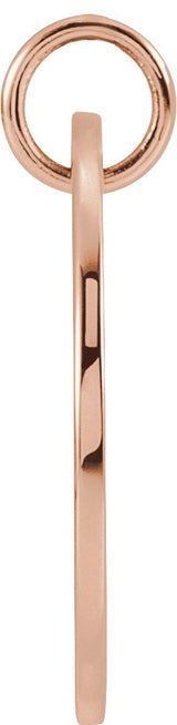 14K Gold Engravable Pierced Heart or Star Necklace or Pendant - Rose Gold - view 2