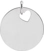 14K Gold Engravable Pierced Heart or Star Necklace or Pendant - White Gold