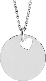 Platinum Engravable Pierced Heart or Star Necklace or Pendant