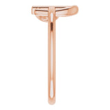 14K Gold Heart Cross Ring - Rose Gold - view 4