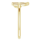 14K Gold Heart Cross Ring - Yellow Gold - view 4