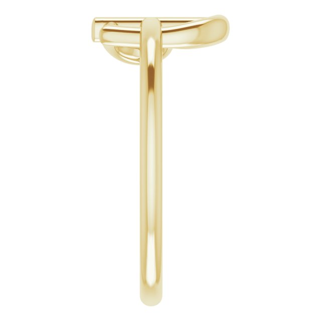 14K Gold Heart Cross Ring - Yellow Gold - view 4