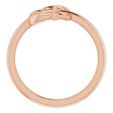 14K Gold Heart Cross Ring - Rose Gold - view 2