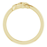 14K Gold Heart Cross Ring - Yellow Gold - view 2
