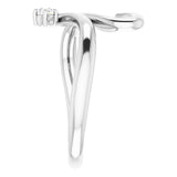 14K Gold Round Natural Diamond Accented Heart Ring - White Gold - view 9