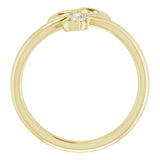 14K Gold Round Natural Diamond Accented Heart Ring - Yellow Gold - view 7