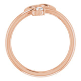 14K Gold Round Natural Diamond Accented Heart Ring - Rose Gold - view 7