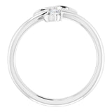 Platinum Round Natural Diamond Accented Heart Ring - view 7