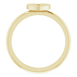 14K Gold Heart with Cross Ring - Yellow Gold - view 2