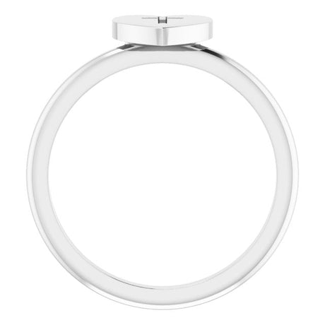 Platinum Heart with Cross Ring - view 2