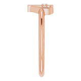 14K Gold Round Natural Diamond Accented Cross & Heart Ring - Rose Gold - view 9