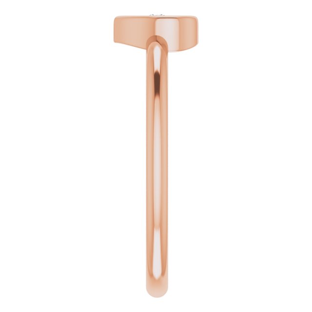 14K Gold Round Natural Diamond Youth Heart Ring – 1.3mm Stones - Rose Gold - view 9