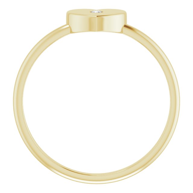 14K Gold Round Natural Diamond Youth Heart Ring – 1.3mm Stones - Yellow Gold - view 7