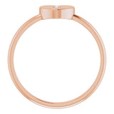 14K Gold Round Natural Diamond Youth Heart Ring – 1.3mm Stones - Rose Gold - view 7