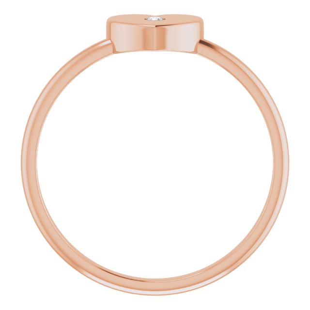 14K Gold Round Natural Diamond Youth Heart Ring – 1.3mm Stones - Rose Gold - view 7