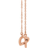 14K Gold Interlocking Heart Necklace - Rose Gold - view 3