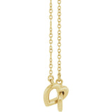 14K Gold Interlocking Heart Necklace - Yellow Gold - view 3