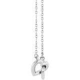 14K Gold Interlocking Heart Necklace - White Gold - view 3